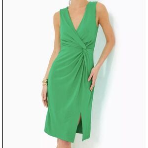 NWT LILLY PULITZER ODELLA V-NECK MIDI DRESS IN BRAZILIAN GREEN SIZE 4